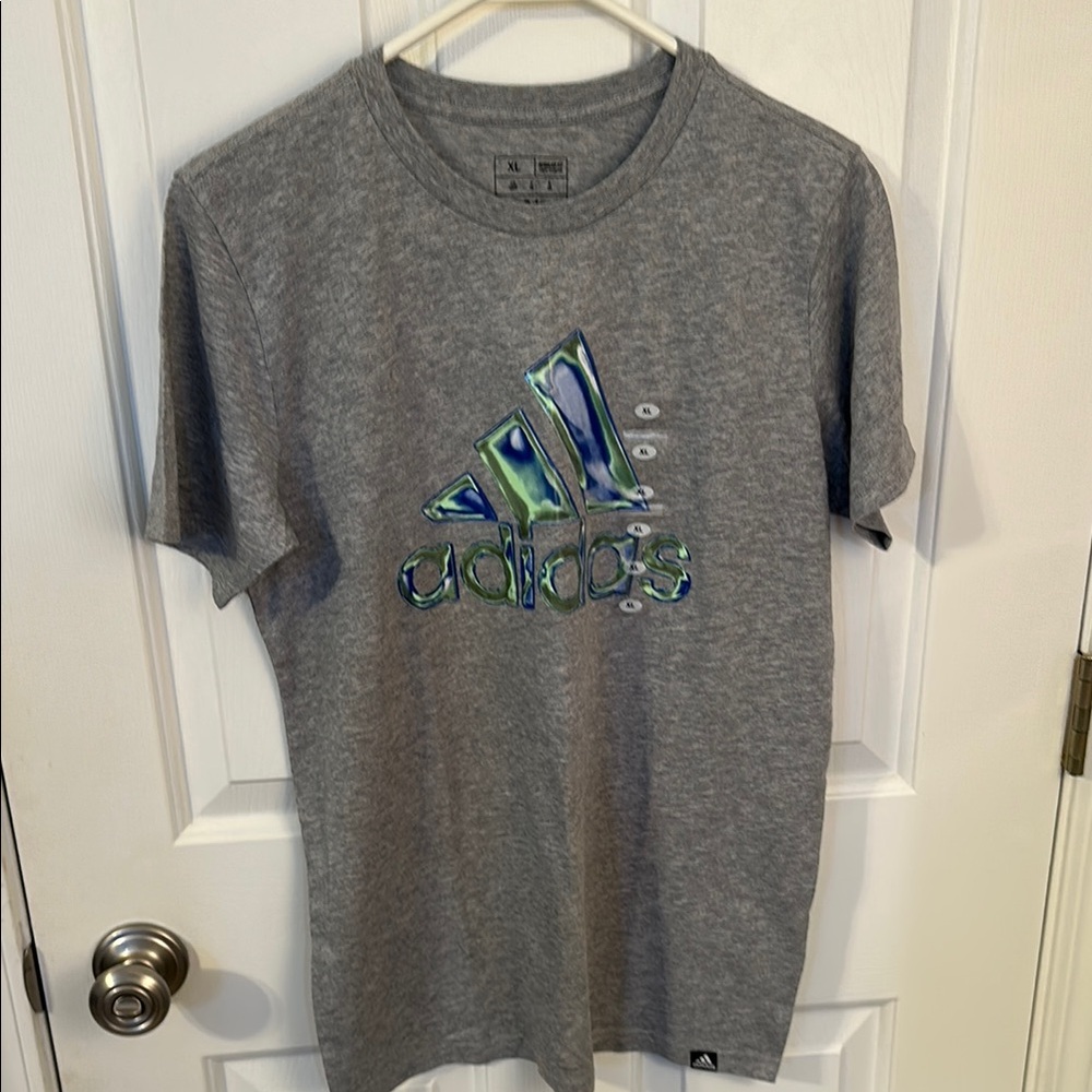 NWT Boys Adidas Gray T-Shirt with Logo